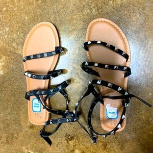Black Studded Sandals